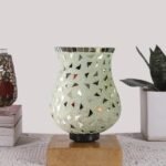 Multicolor Table Lamp | Artistic Mosaic Glass with Sturdy Wood Base | Decorative Ambient Light for Home D�cor | Perfect Blend of Modern & Traditional Style – Model DNM51