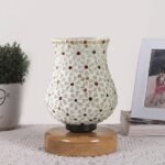 Multicolor Table Lamp | Artistic Mosaic Glass with Sturdy Wood Base | Decorative Ambient Light for Home D�cor | Perfect Blend of Modern & Traditional Style – Model DNM69