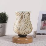 Multicolor Table Lamp | Artistic Mosaic Glass with Sturdy Wood Base | Decorative Ambient Light for Home D�cor | Perfect Blend of Modern & Traditional Style – Model DNM77