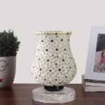 Multicolor Table Lamp | Artistic Mosaic Glass with Sturdy Wood Base | Decorative Ambient Light for Home D�cor | Perfect Blend of Modern & Traditional Style – Model DNM91