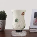 Multicolor Table Lamp | Artistic Mosaic Glass with Sturdy Wood Base | Decorative Ambient Light for Home D�cor | Perfect Blend of Modern & Traditional Style – Model DNM96