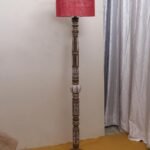 Maroon Jute Wooden Floor Lamp -12-(12×56.7inches)