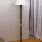 Cross Pleated Cotton Wooden Floor Lamp -43-(12×54.8inches)