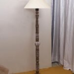 Off-White Cotton Coolie Floor Lamp -46(13×53.75inches)