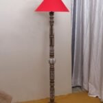 Red Cotton Coolie Floor Lamp -47 (13×53.75 inches)