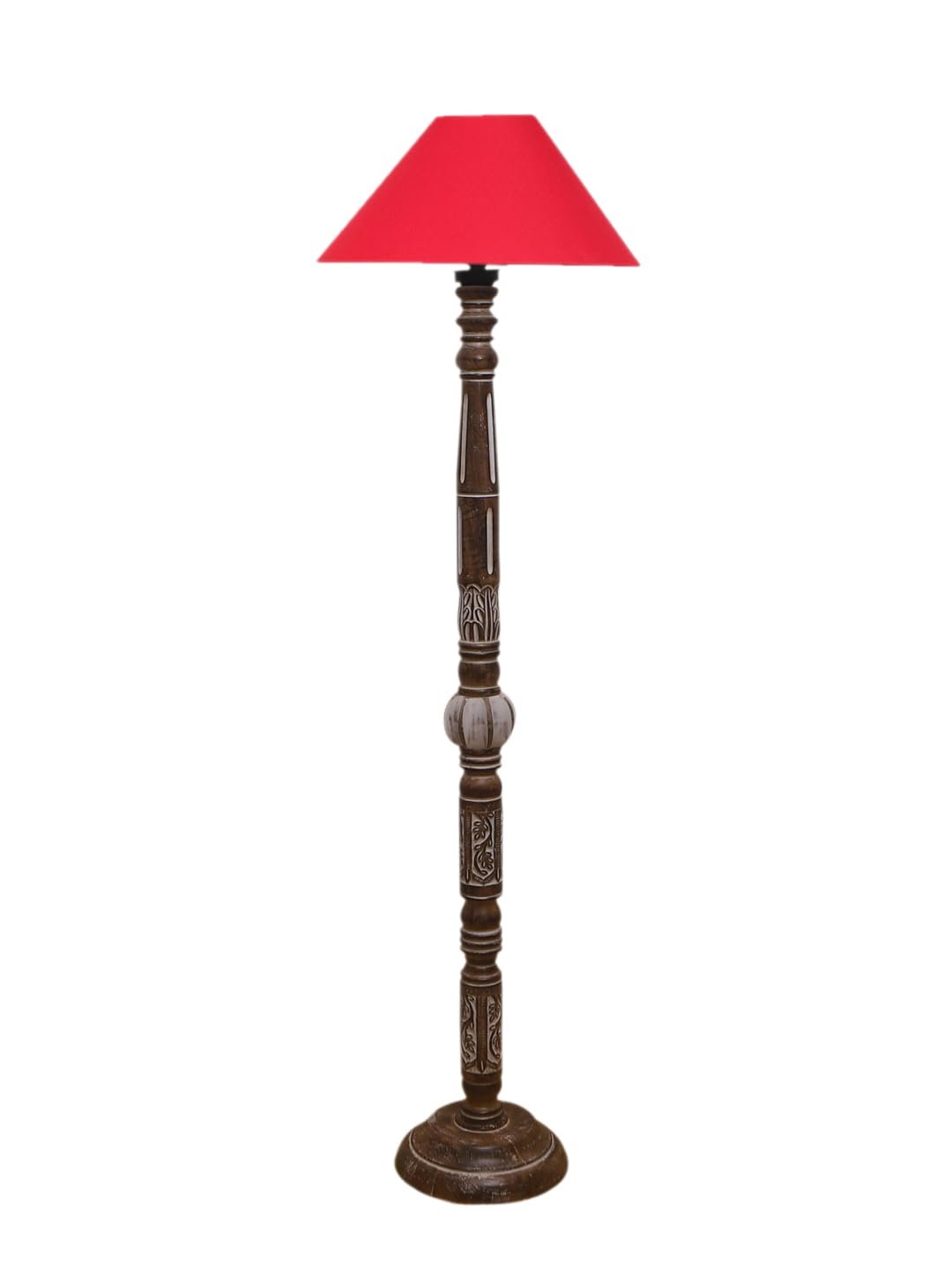 Red Cotton Coolie Floor Lamp -47 (13x53.75 inches)