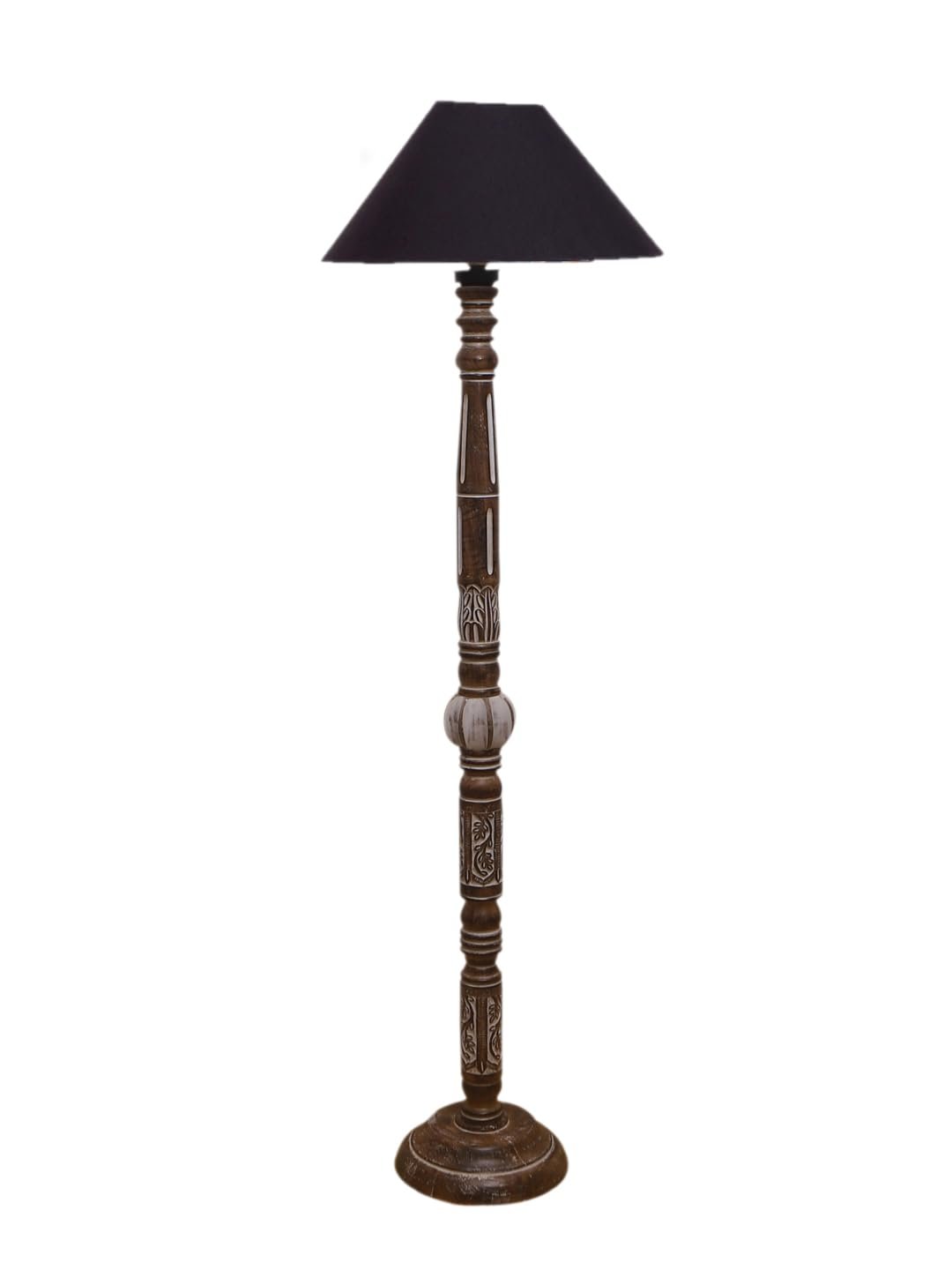 Black Cotton Coolie Floor Lamp -48(13x53.75 inches)