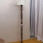 Soft Back Cotton Off-White Wooden Floor Lamp -53(12×56 Inches)