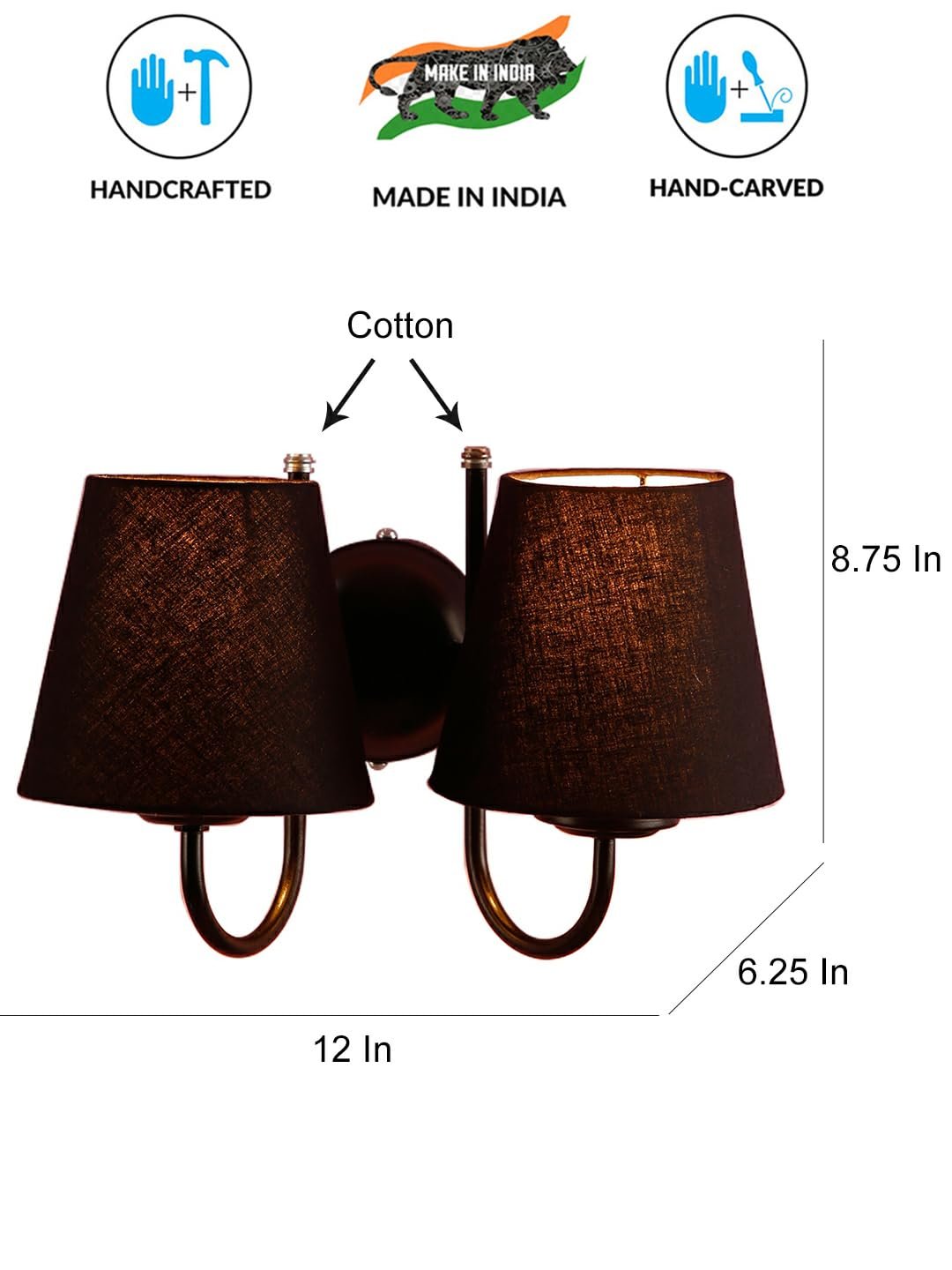 Multicolor Wall Lamp | Elegant Cotton Design | Stylish Ambient Light for Home, Office, Living Room, Bedroom, Hallway | Modern Decorative Wall Sconce - Model DRF17