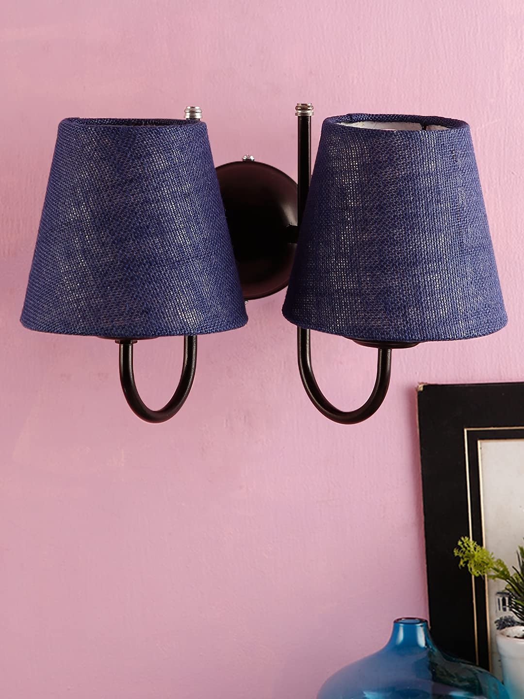 Multicolor Wall Lamp | Elegant Jute Material | Stylish Ambient Light for Home, Office, Living Room, Bedroom, Hallway | Modern Decorative Wall Sconce - Model DRF27
