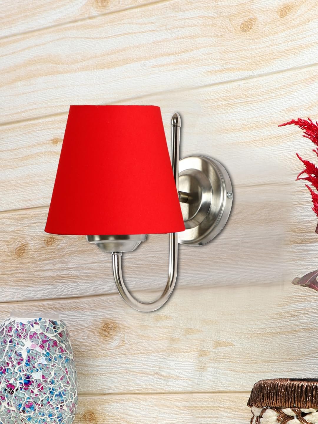 Multicolor Wall Lamp | Elegant Steel & Fabric Design | Stylish Ambient Light for Home, Office, Living Room, Bedroom, Hallway | Modern Decorative Wall Sconce - Model DTG03