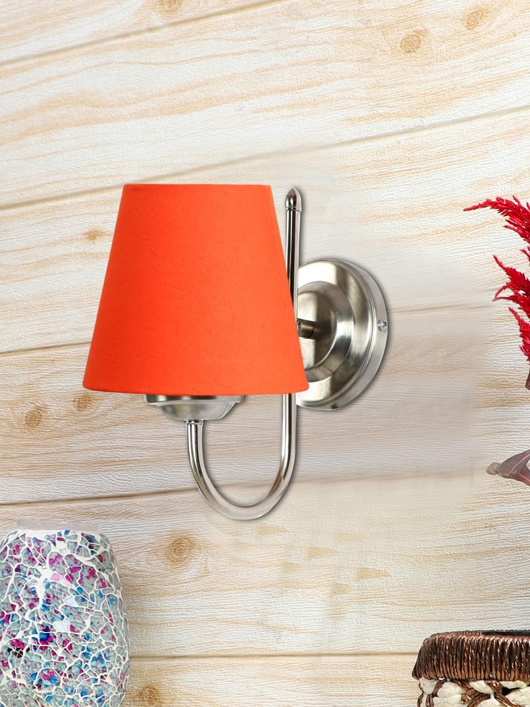 Multicolor Wall Lamp | Elegant Steel & Fabric Design | Stylish Ambient Light for Home, Office, Living Room, Bedroom, Hallway | Modern Decorative Wall Sconce - Model DTG04
