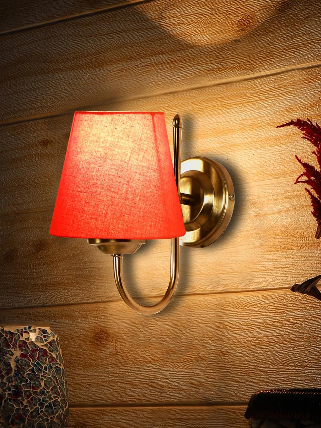 Multicolor Wall Lamp | Elegant Steel & Fabric Design | Stylish Ambient Light for Home, Office, Living Room, Bedroom, Hallway | Modern Decorative Wall Sconce - Model DTG04