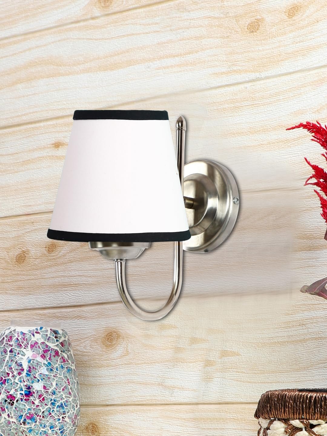 Multicolor Wall Lamp | Elegant Steel & Fabric Design | Stylish Ambient Light for Home, Office, Living Room, Bedroom, Hallway | Modern Decorative Wall Sconce - Model DTG07