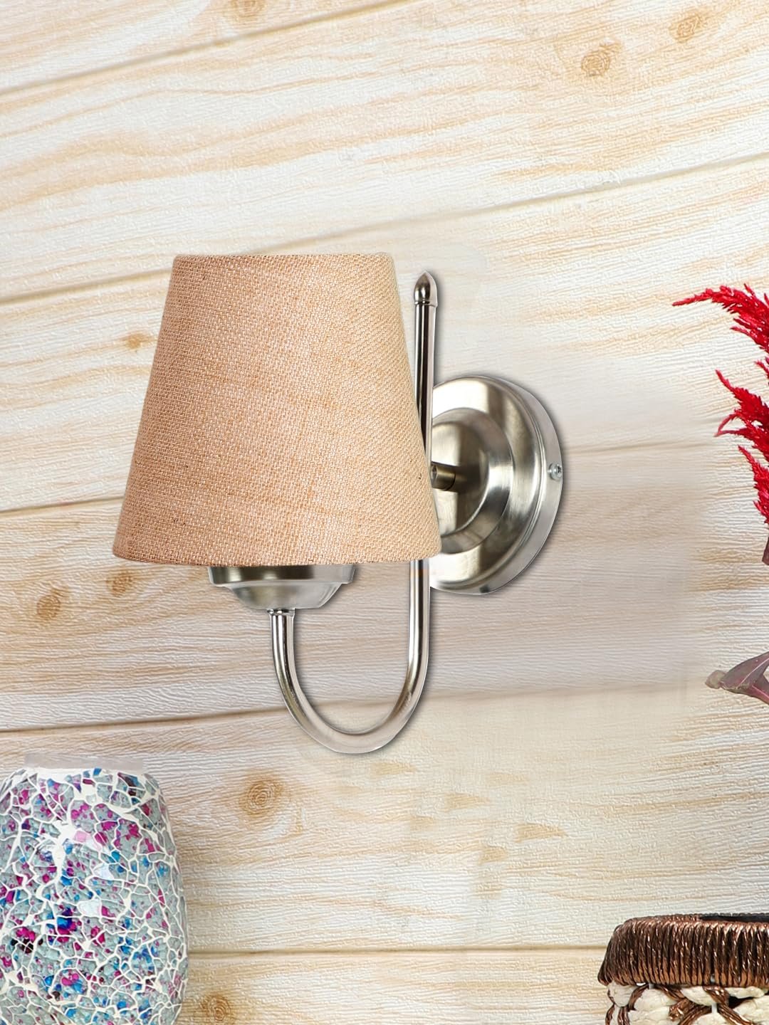 Multicolor Wall Lamp | Elegant Steel & Fabric Design | Stylish Ambient Light for Home, Office, Living Room, Bedroom, Hallway | Modern Decorative Wall Sconce - Model DTG08