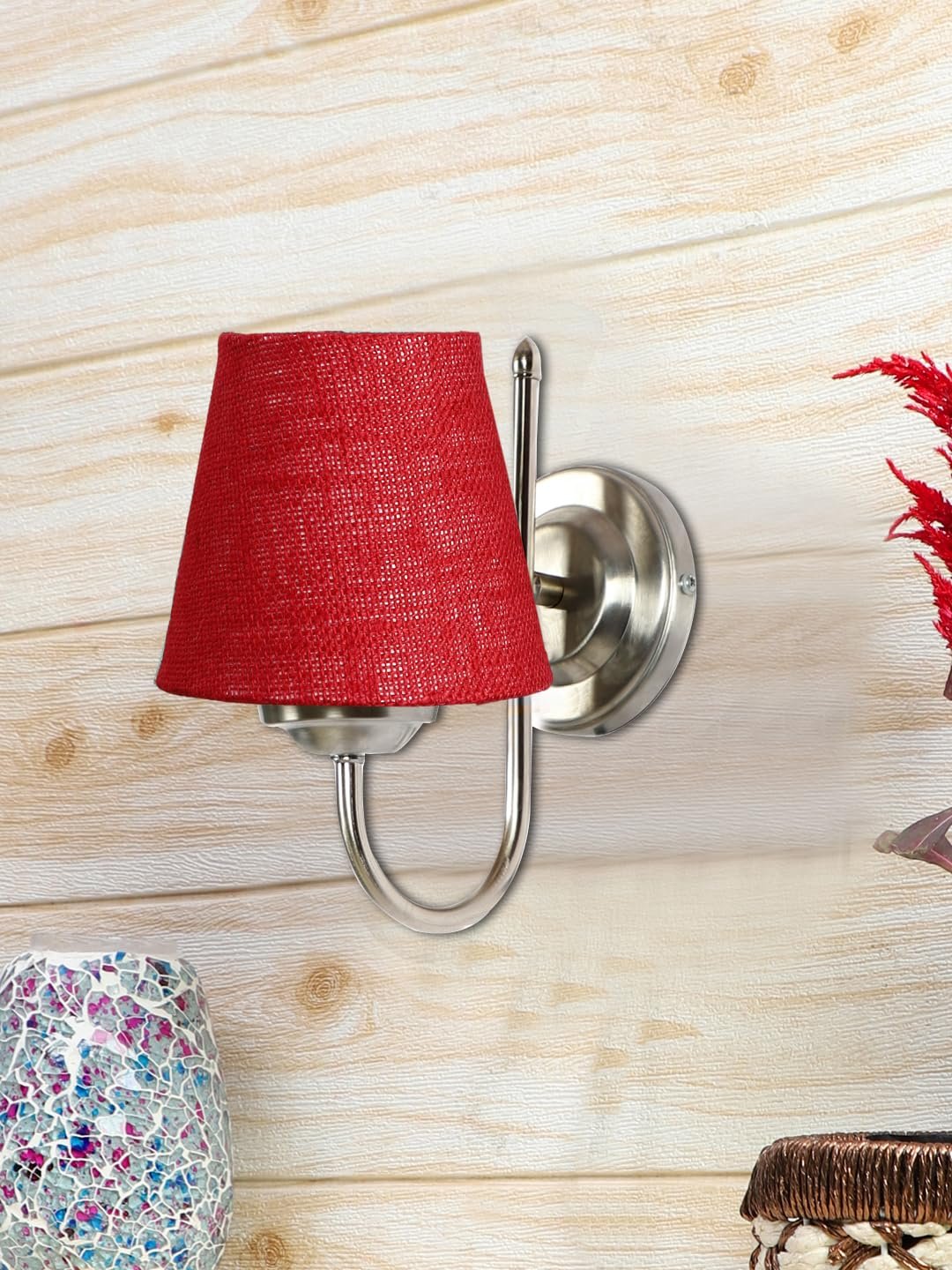 Multicolor Wall Lamp | Elegant Steel & Fabric Design | Stylish Ambient Light for Home, Office, Living Room, Bedroom, Hallway | Modern Decorative Wall Sconce - Model DTG11