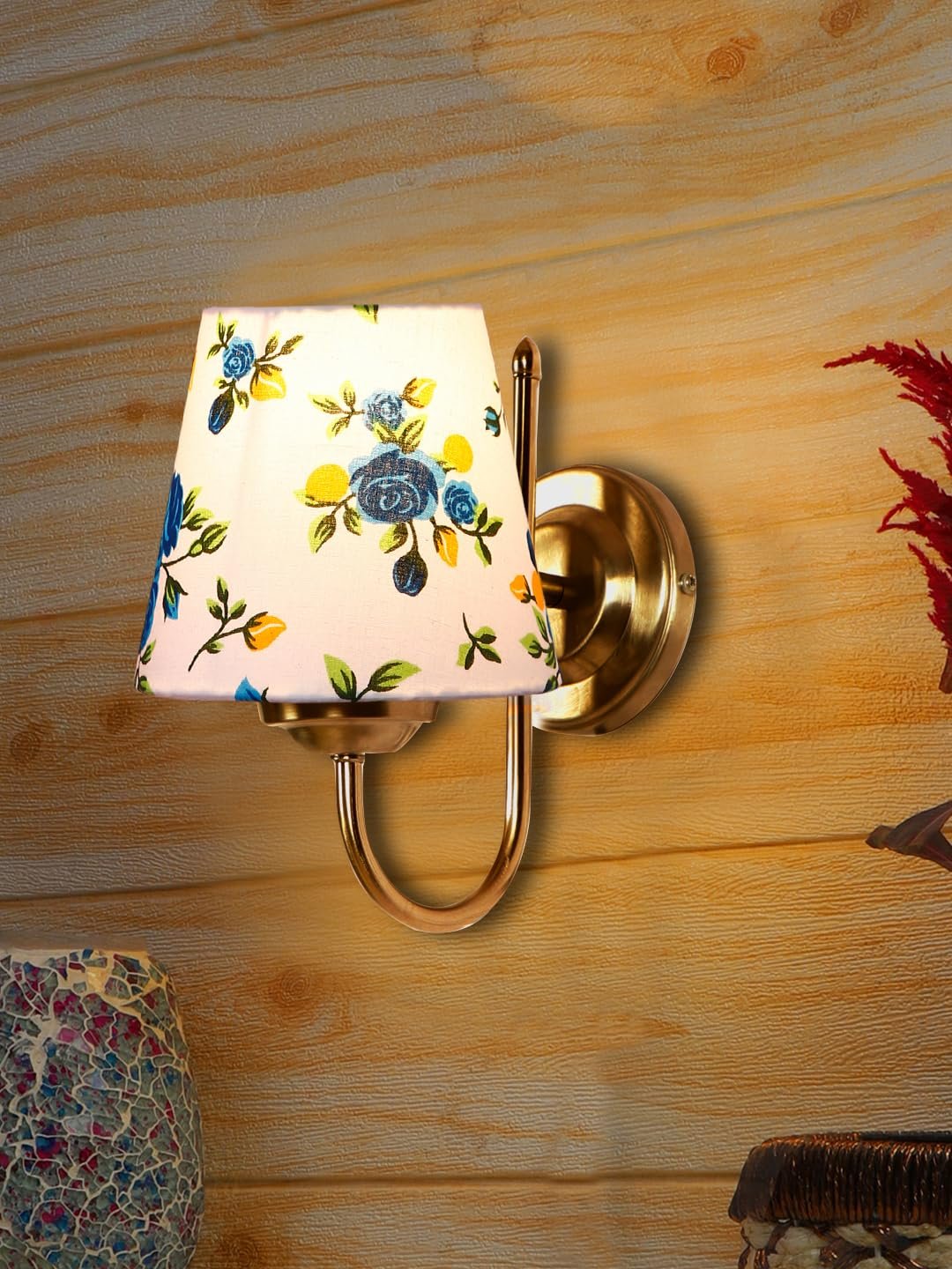 Multicolor Wall Lamp | Elegant Steel & Fabric Design | Stylish Ambient Light for Home, Office, Living Room, Bedroom, Hallway | Modern Decorative Wall Sconce - Model DTG13