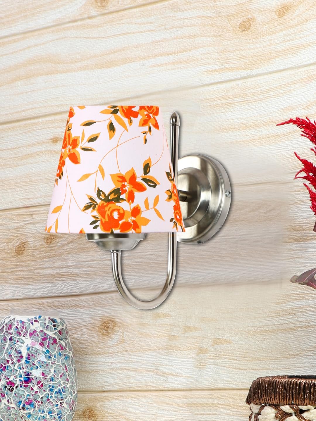 Multicolor Wall Lamp | Elegant Steel & Fabric Design | Stylish Ambient Light for Home, Office, Living Room, Bedroom, Hallway | Modern Decorative Wall Sconce - Model DTG14