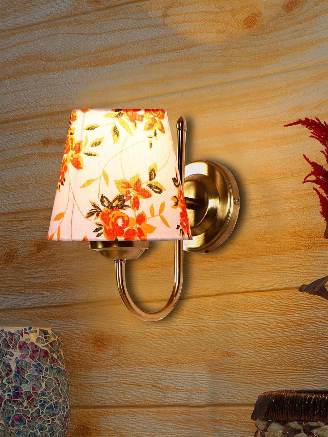 Multicolor Wall Lamp | Elegant Steel & Fabric Design | Stylish Ambient Light for Home, Office, Living Room, Bedroom, Hallway | Modern Decorative Wall Sconce - Model DTG14