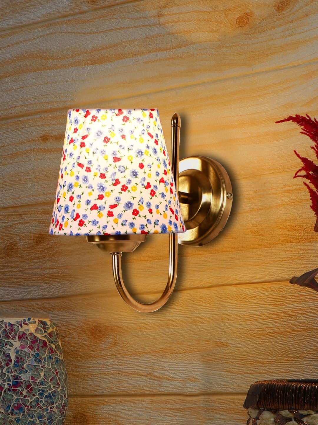 Multicolor Wall Lamp | Elegant Steel & Fabric Design | Stylish Ambient Light for Home, Office, Living Room, Bedroom, Hallway | Modern Decorative Wall Sconce - Model DTG15