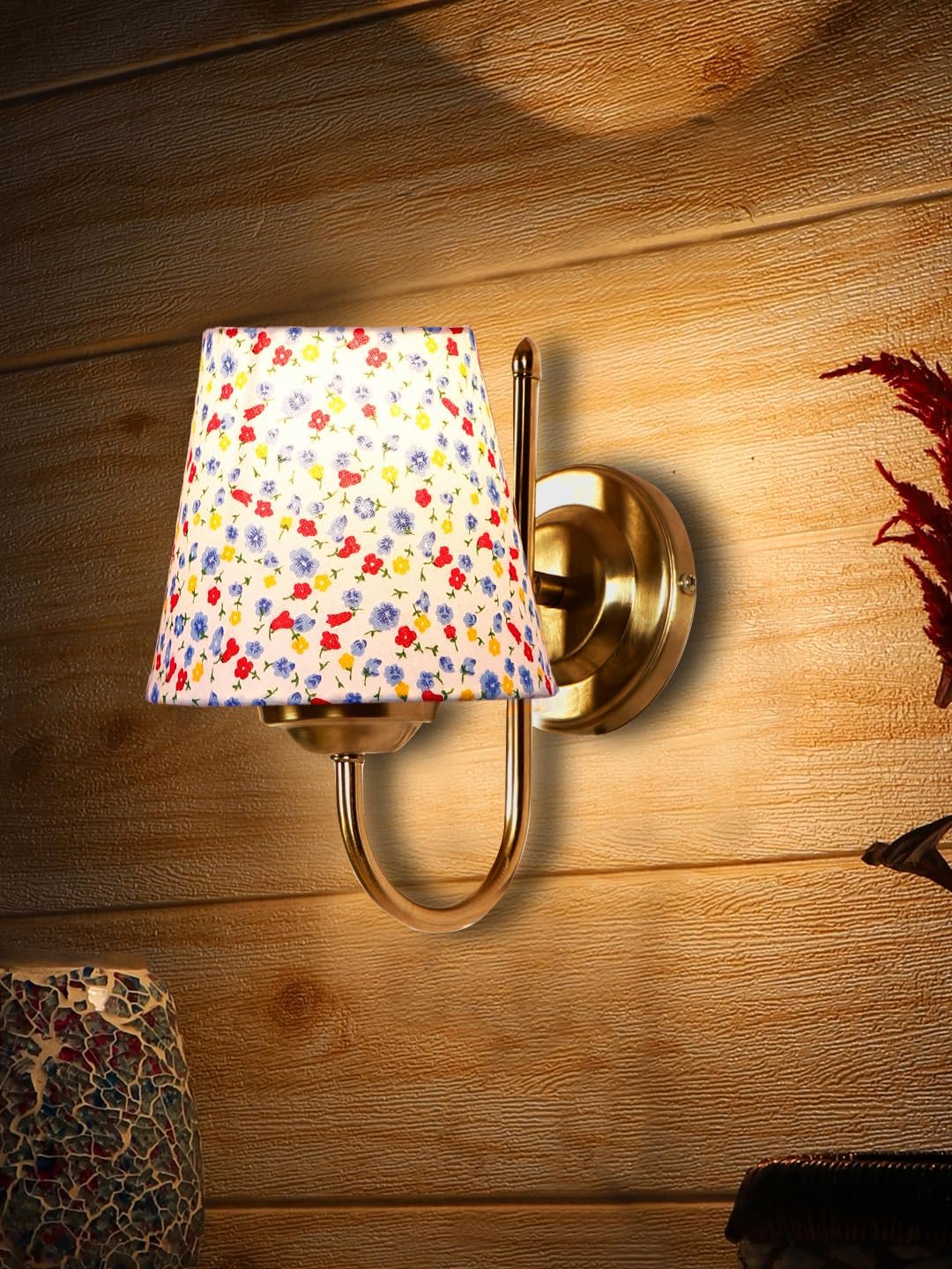 Multicolor Wall Lamp | Elegant Steel & Fabric Design | Stylish Ambient Light for Home, Office, Living Room, Bedroom, Hallway | Modern Decorative Wall Sconce - Model DTG15