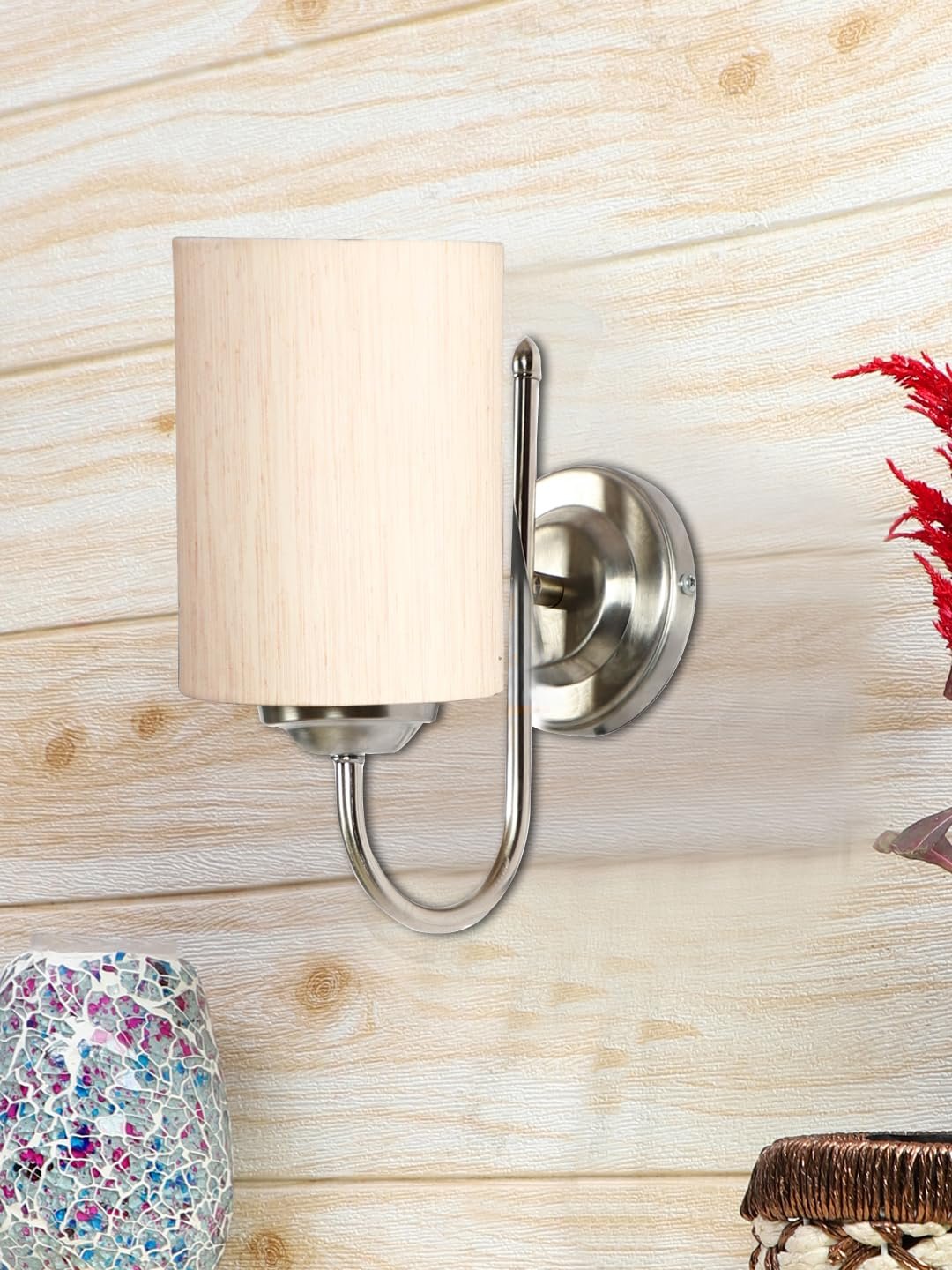 Multicolor Wall Lamp | Elegant Steel & Fabric Design | Stylish Ambient Light for Home, Office, Living Room, Bedroom, Hallway | Modern Decorative Wall Sconce - Model DTG16