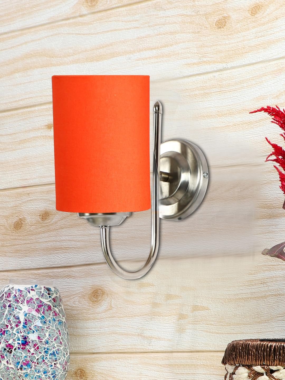 Multicolor Wall Lamp | Elegant Steel & Fabric Design | Stylish Ambient Light for Home, Office, Living Room, Bedroom, Hallway | Modern Decorative Wall Sconce - Model DTG19