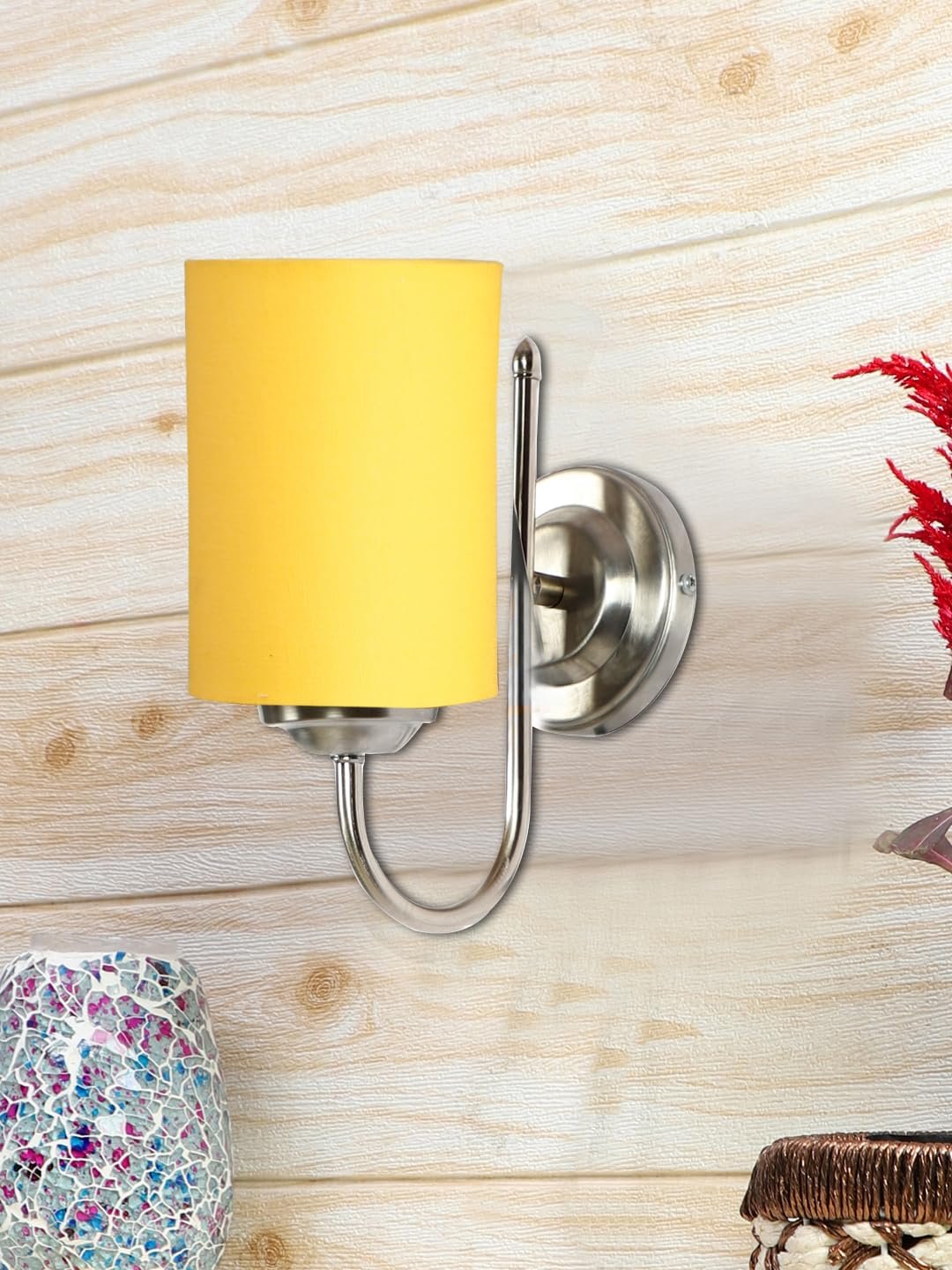 Multicolor Wall Lamp | Elegant Steel & Fabric Design | Stylish Ambient Light for Home, Office, Living Room, Bedroom, Hallway | Modern Decorative Wall Sconce - Model DTG20