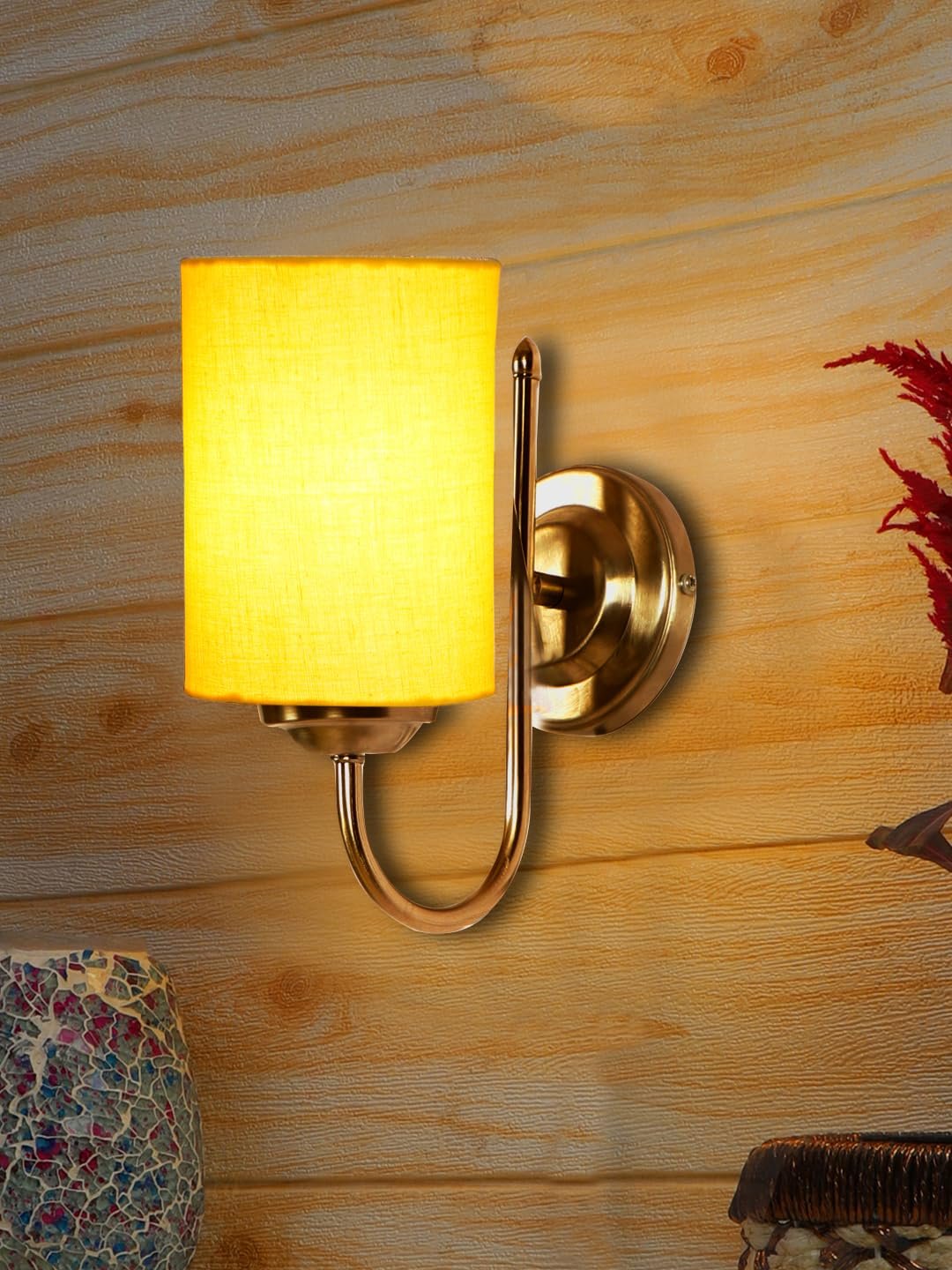 Multicolor Wall Lamp | Elegant Steel & Fabric Design | Stylish Ambient Light for Home, Office, Living Room, Bedroom, Hallway | Modern Decorative Wall Sconce - Model DTG20