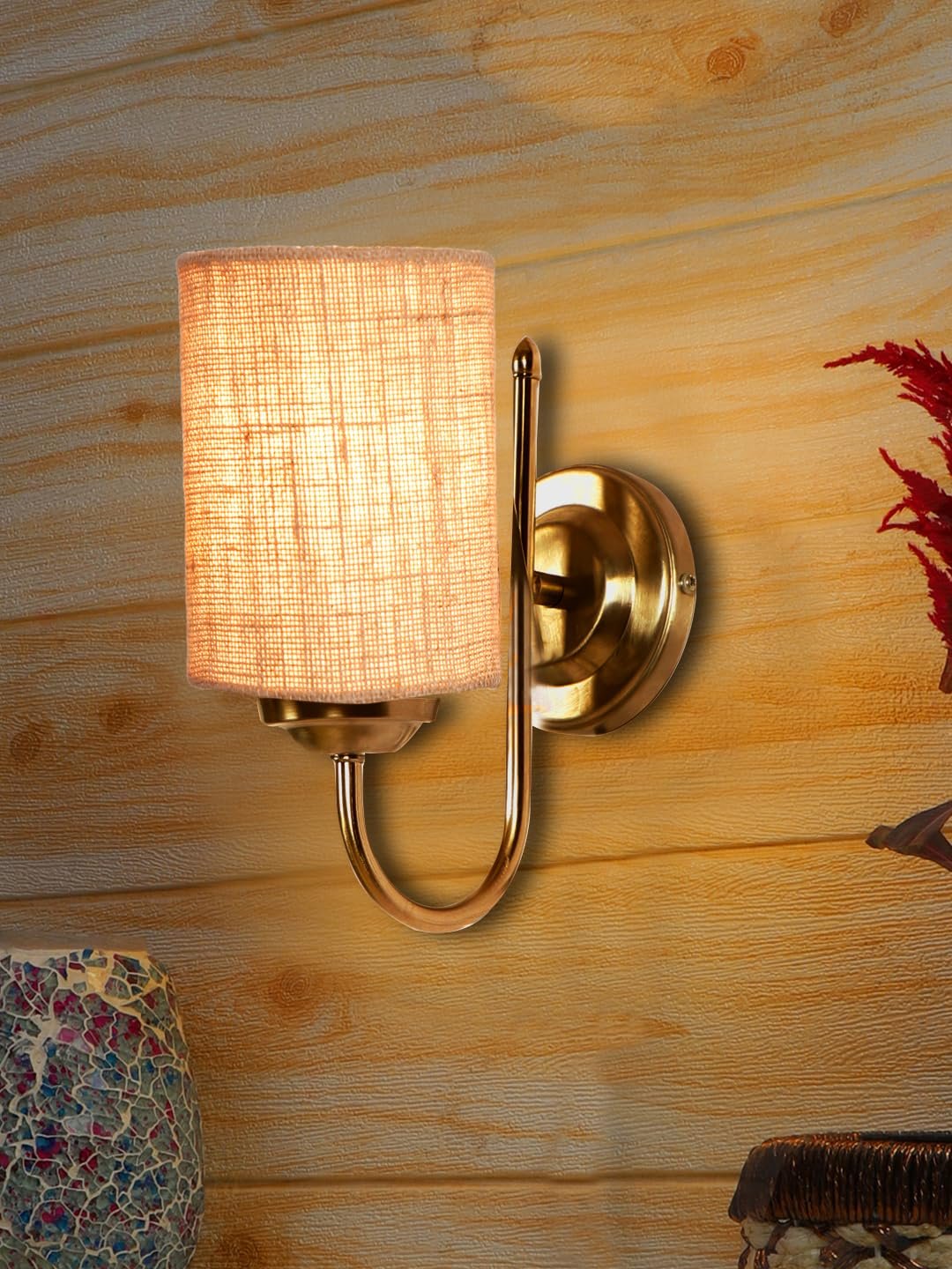 Multicolor Wall Lamp | Elegant Steel & Fabric Design | Stylish Ambient Light for Home, Office, Living Room, Bedroom, Hallway | Modern Decorative Wall Sconce - Model DTG23