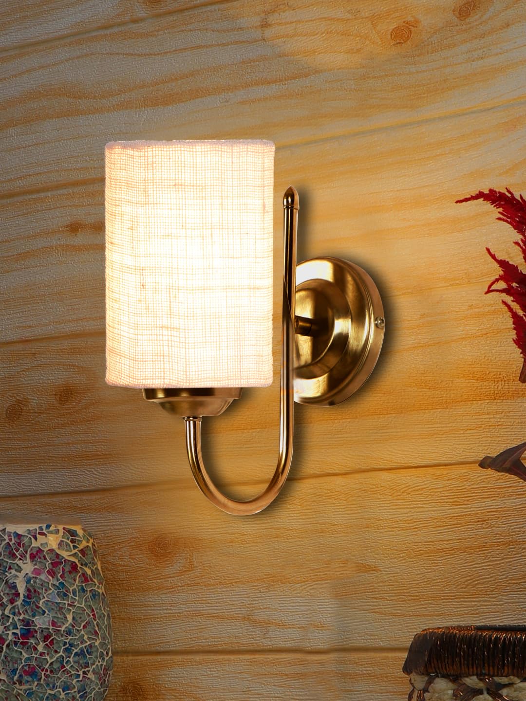 Multicolor Wall Lamp | Elegant Steel & Fabric Design | Stylish Ambient Light for Home, Office, Living Room, Bedroom, Hallway | Modern Decorative Wall Sconce - Model DTG24
