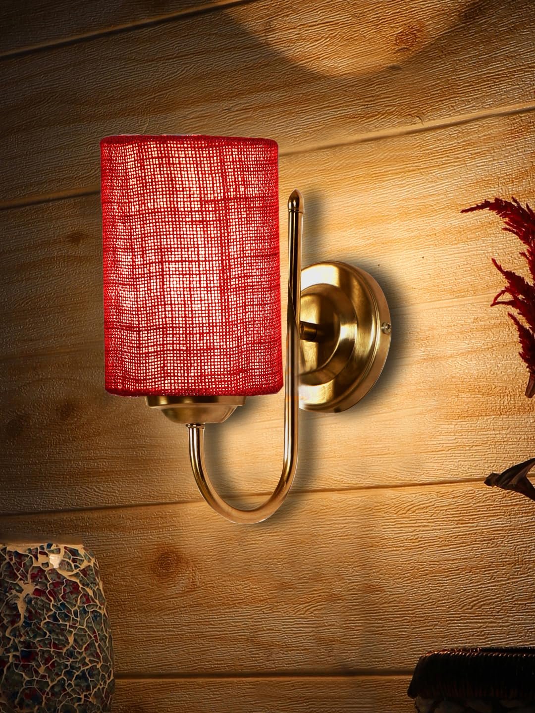 Multicolor Wall Lamp | Elegant Steel & Fabric Design | Stylish Ambient Light for Home, Office, Living Room, Bedroom, Hallway | Modern Decorative Wall Sconce - Model DTG26