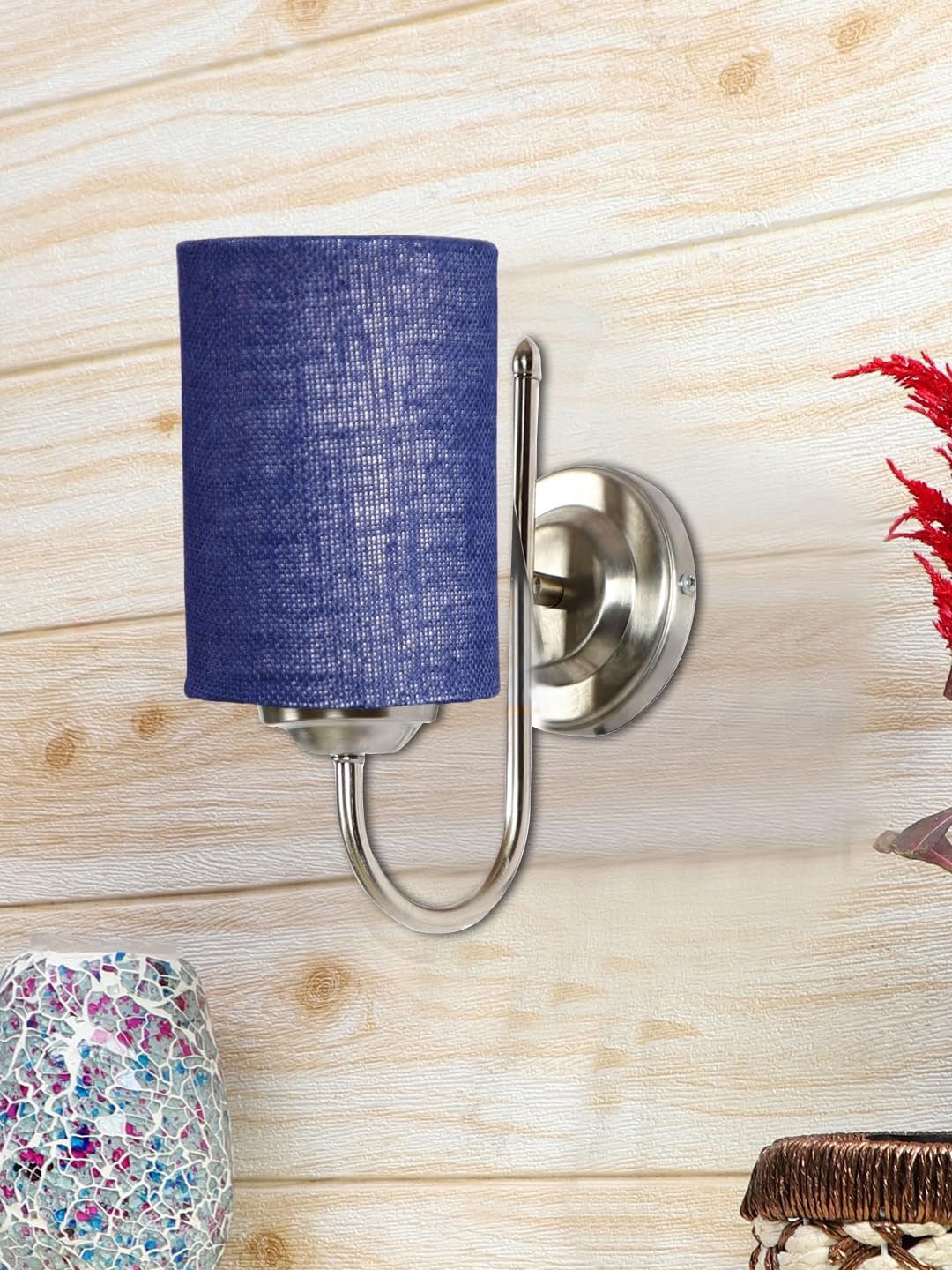 Multicolor Wall Lamp | Elegant Steel & Fabric Design | Stylish Ambient Light for Home, Office, Living Room, Bedroom, Hallway | Modern Decorative Wall Sconce - Model DTG27