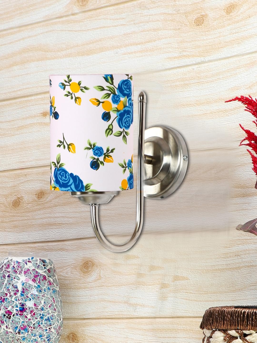 Multicolor Wall Lamp | Elegant Steel & Fabric Design | Stylish Ambient Light for Home, Office, Living Room, Bedroom, Hallway | Modern Decorative Wall Sconce - Model DTG28