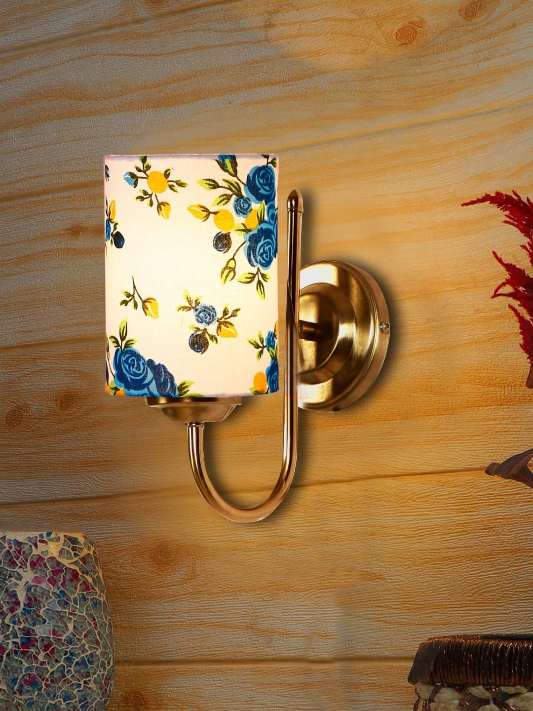 Multicolor Wall Lamp | Elegant Steel & Fabric Design | Stylish Ambient Light for Home, Office, Living Room, Bedroom, Hallway | Modern Decorative Wall Sconce - Model DTG28