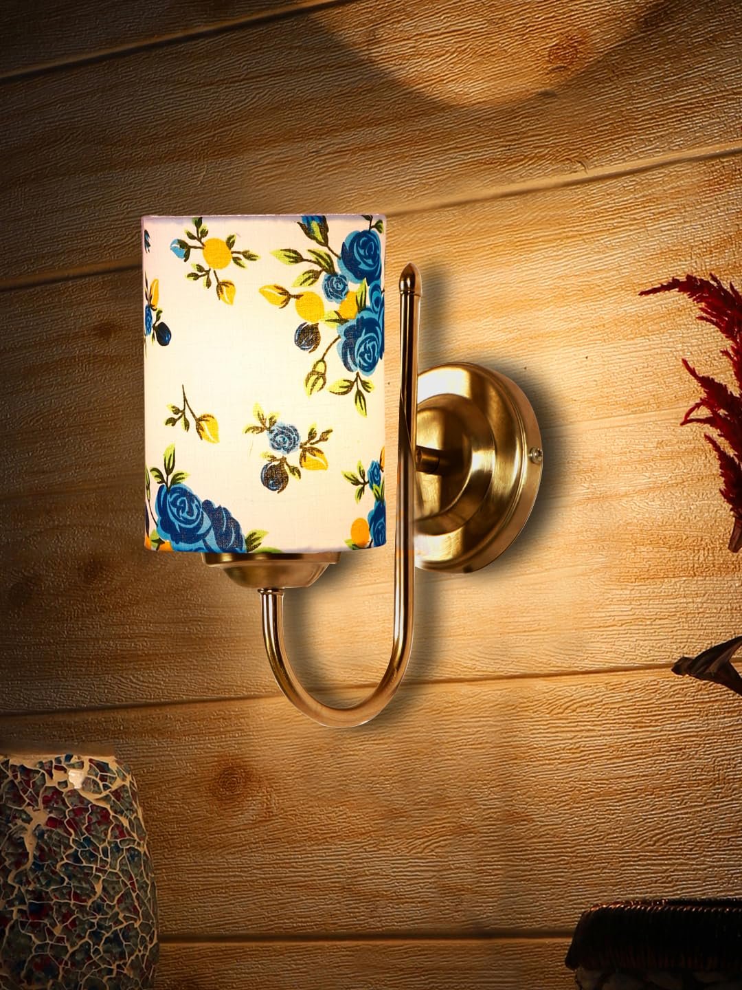 Multicolor Wall Lamp | Elegant Steel & Fabric Design | Stylish Ambient Light for Home, Office, Living Room, Bedroom, Hallway | Modern Decorative Wall Sconce - Model DTG28