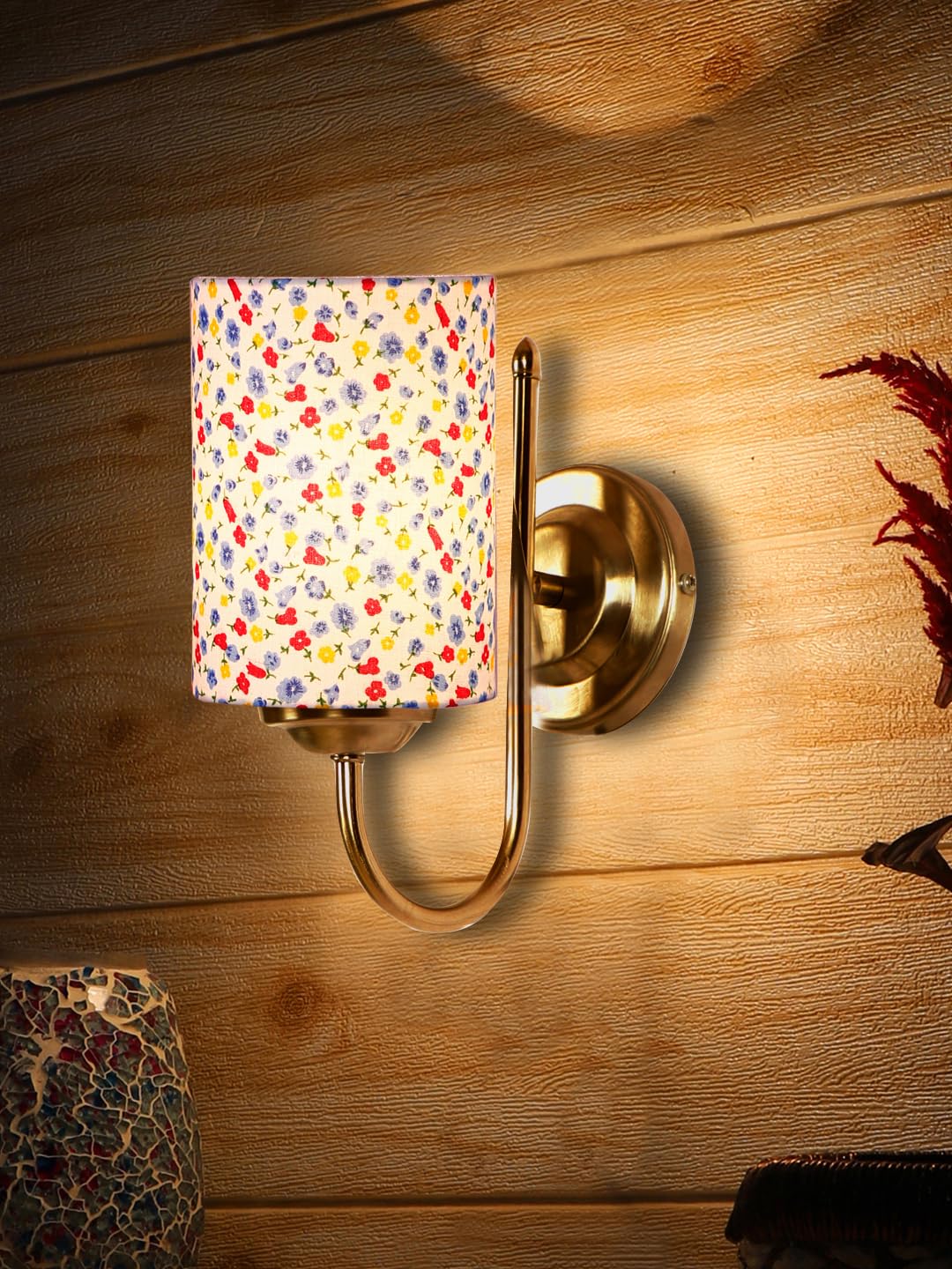 Multicolor Wall Lamp | Elegant Steel & Fabric Design | Stylish Ambient Light for Home, Office, Living Room, Bedroom, Hallway | Modern Decorative Wall Sconce - Model DTG30