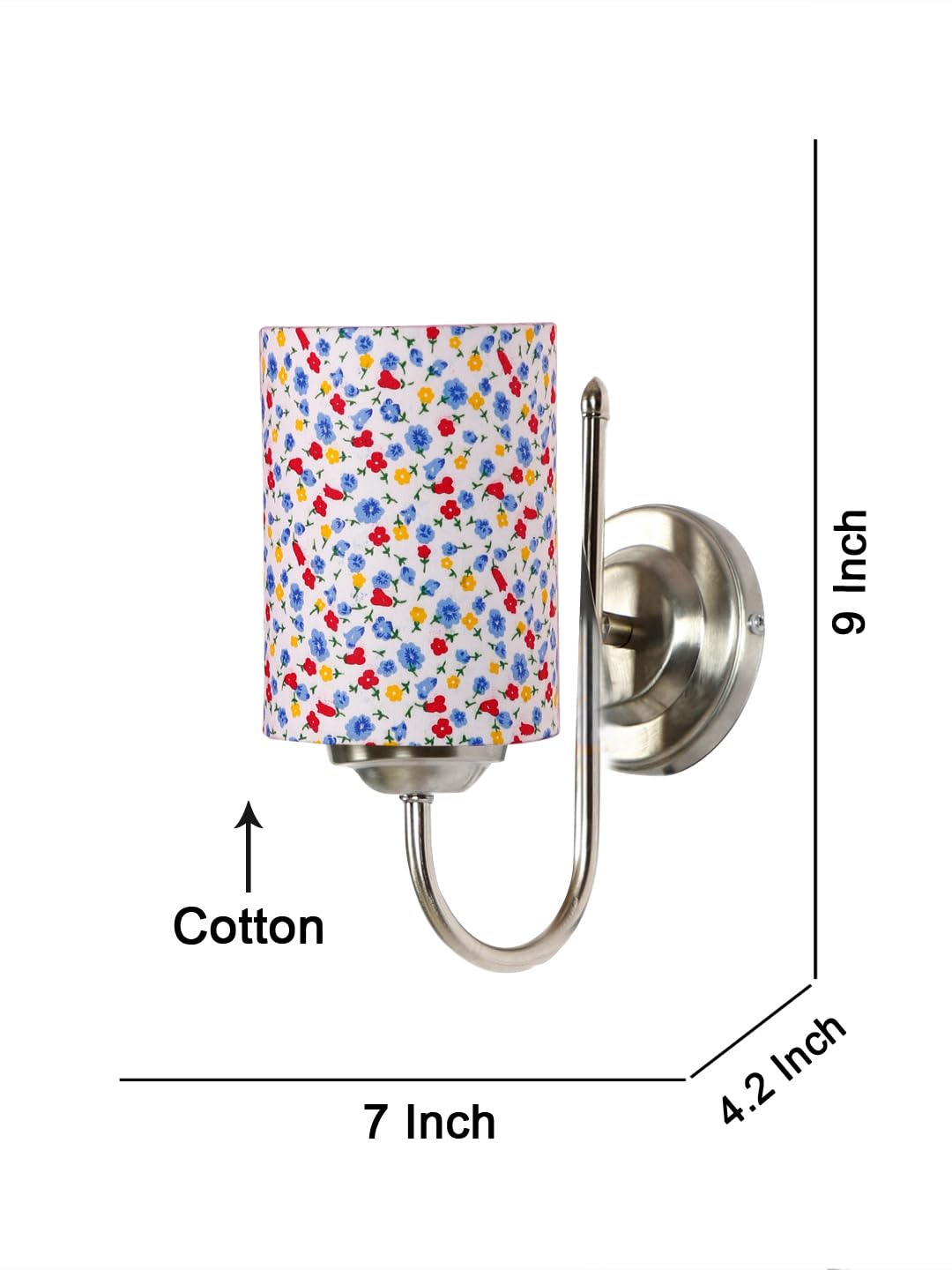 Multicolor Wall Lamp | Elegant Steel & Fabric Design | Stylish Ambient Light for Home, Office, Living Room, Bedroom, Hallway | Modern Decorative Wall Sconce - Model DTG30