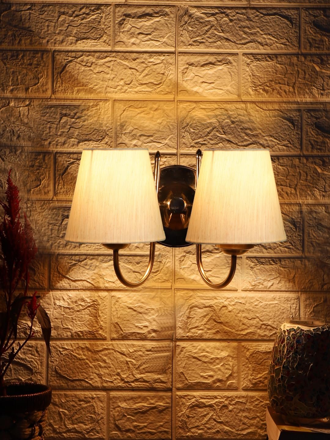 Multicolor Wall Lamp | Elegant Steel & Fabric Design | Stylish Ambient Light for Home, Office, Living Room, Bedroom, Hallway | Modern Decorative Wall Sconce - Model DTG31