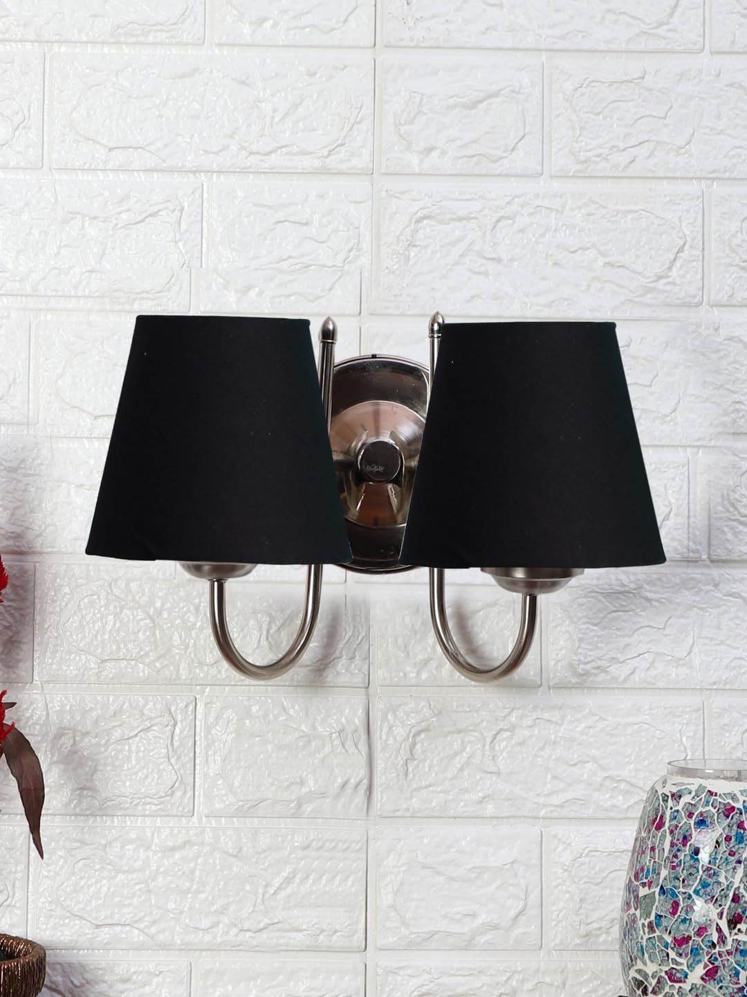 Multicolor Wall Lamp | Elegant Steel & Fabric Design | Stylish Ambient Light for Home, Office, Living Room, Bedroom, Hallway | Modern Decorative Wall Sconce - Model DTG32