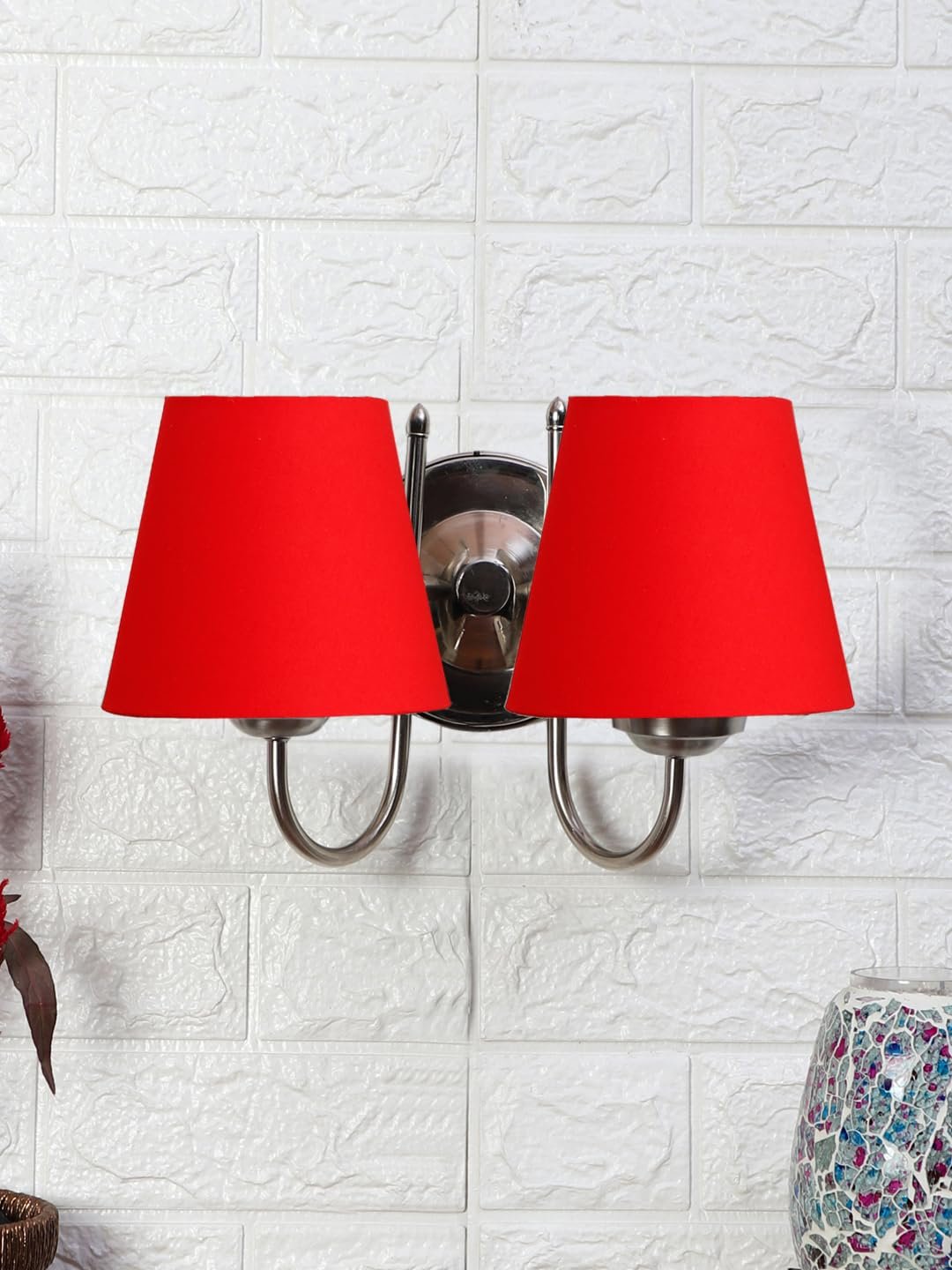 Multicolor Wall Lamp | Elegant Steel & Fabric Design | Stylish Ambient Light for Home, Office, Living Room, Bedroom, Hallway | Modern Decorative Wall Sconce - Model DTG33