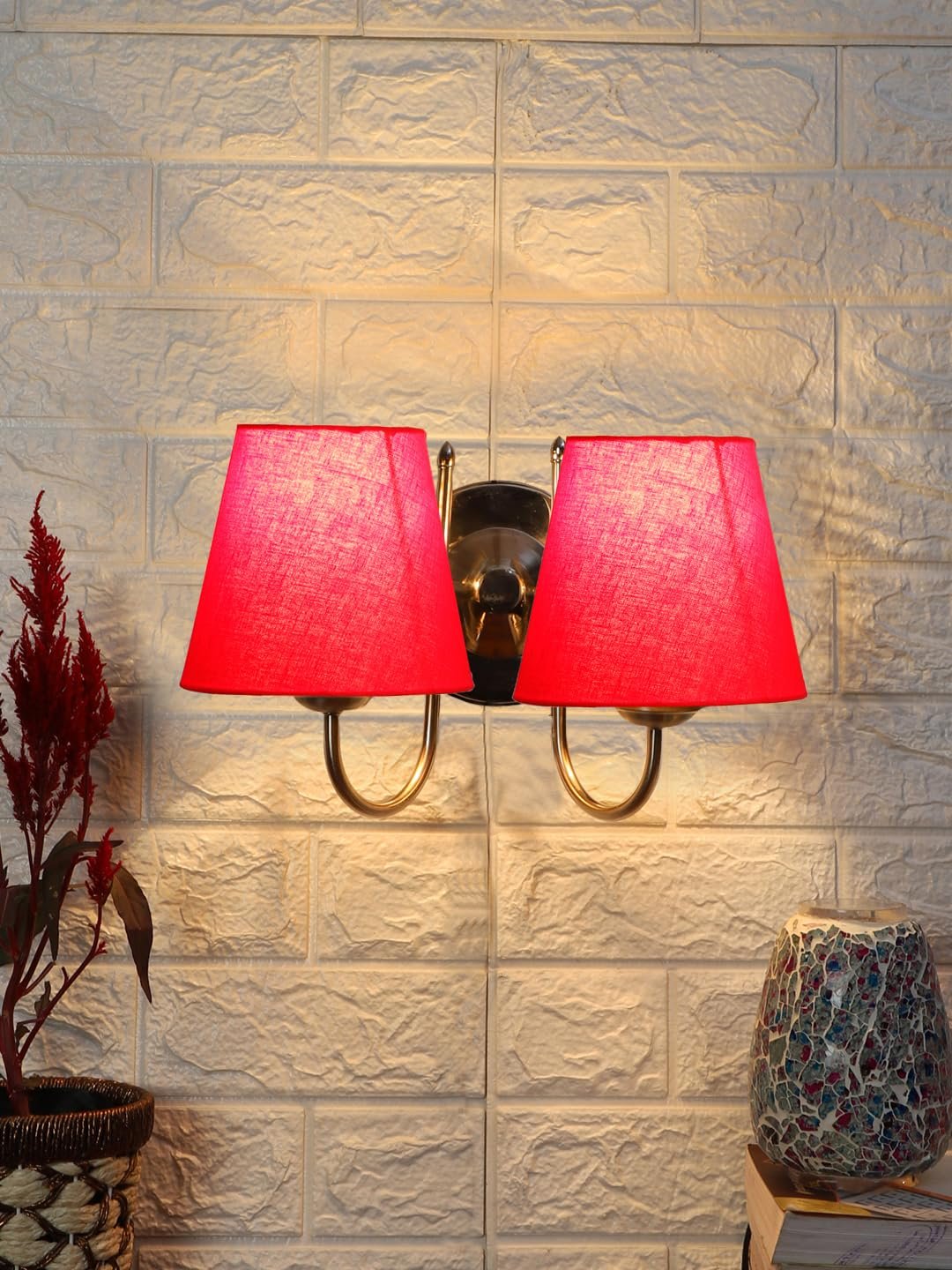 Multicolor Wall Lamp | Elegant Steel & Fabric Design | Stylish Ambient Light for Home, Office, Living Room, Bedroom, Hallway | Modern Decorative Wall Sconce - Model DTG33