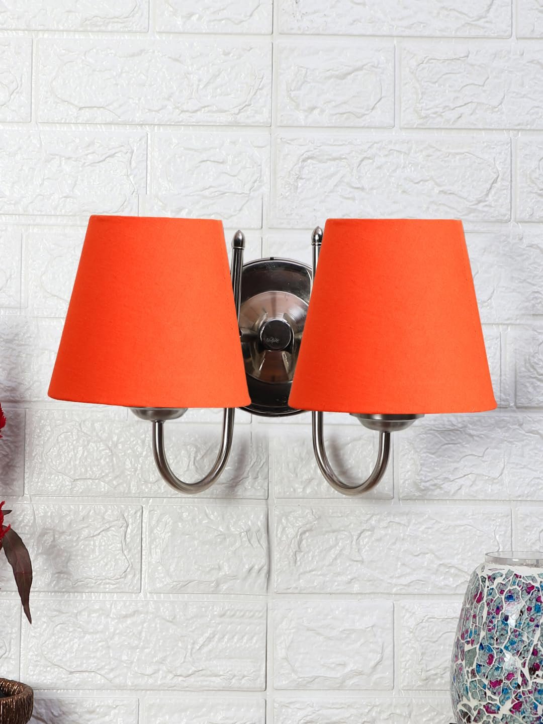 Multicolor Wall Lamp | Elegant Steel & Fabric Design | Stylish Ambient Light for Home, Office, Living Room, Bedroom, Hallway | Modern Decorative Wall Sconce - Model DTG34