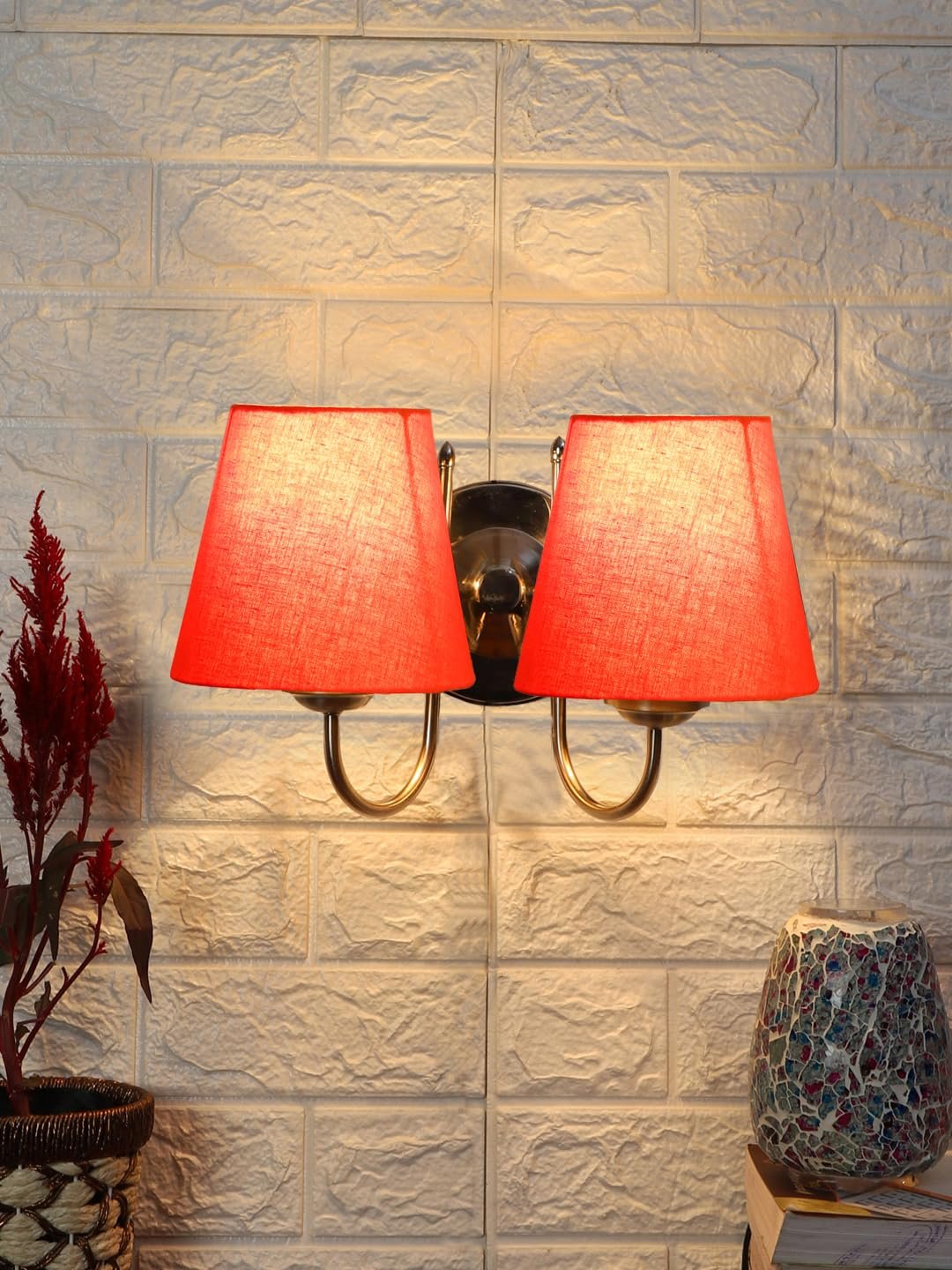 Multicolor Wall Lamp | Elegant Steel & Fabric Design | Stylish Ambient Light for Home, Office, Living Room, Bedroom, Hallway | Modern Decorative Wall Sconce - Model DTG34