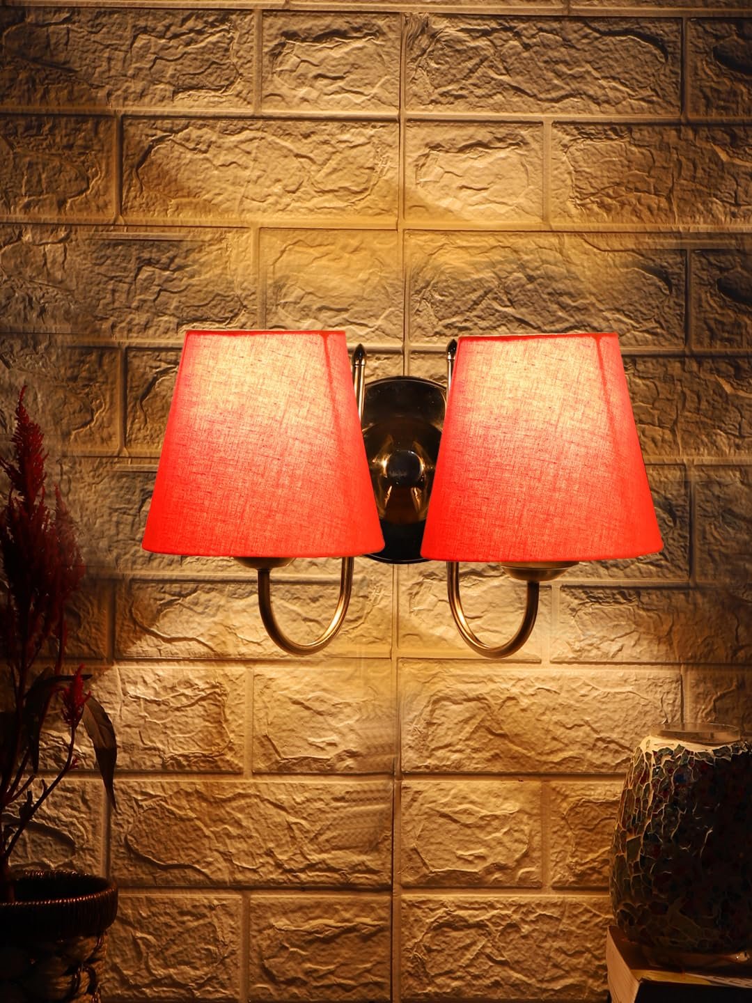 Multicolor Wall Lamp | Elegant Steel & Fabric Design | Stylish Ambient Light for Home, Office, Living Room, Bedroom, Hallway | Modern Decorative Wall Sconce - Model DTG34