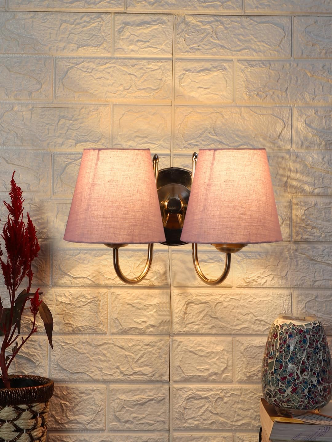 Multicolor Wall Lamp | Elegant Steel & Fabric Design | Stylish Ambient Light for Home, Office, Living Room, Bedroom, Hallway | Modern Decorative Wall Sconce - Model DTG36