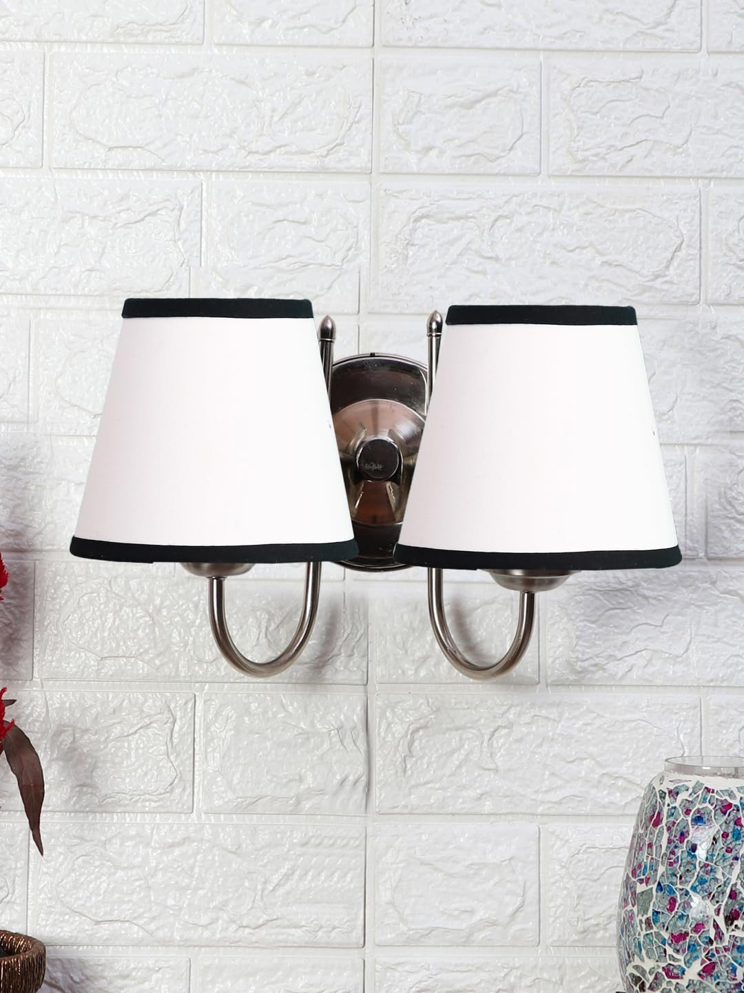Multicolor Wall Lamp | Elegant Steel & Fabric Design | Stylish Ambient Light for Home, Office, Living Room, Bedroom, Hallway | Modern Decorative Wall Sconce - Model DTG37