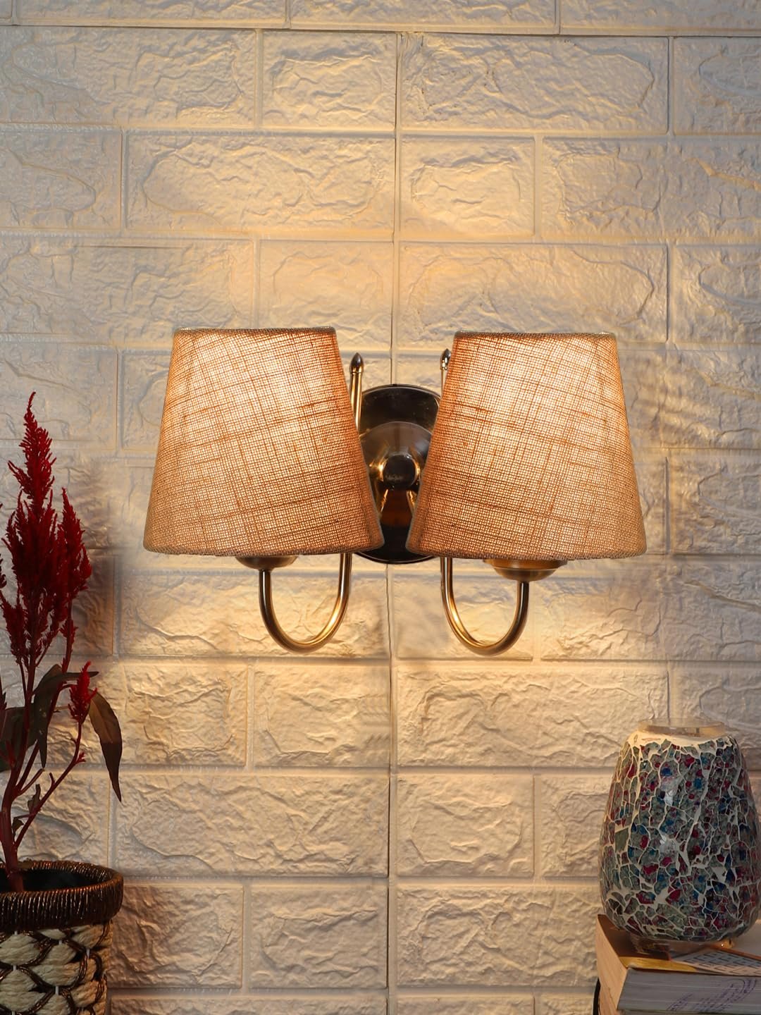 Multicolor Wall Lamp | Elegant Steel & Fabric Design | Stylish Ambient Light for Home, Office, Living Room, Bedroom, Hallway | Modern Decorative Wall Sconce - Model DTG38