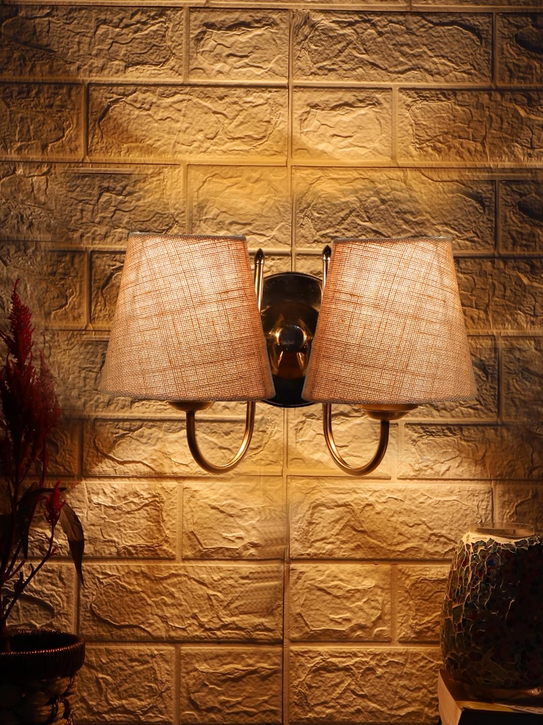 Multicolor Wall Lamp | Elegant Steel & Fabric Design | Stylish Ambient Light for Home, Office, Living Room, Bedroom, Hallway | Modern Decorative Wall Sconce - Model DTG38