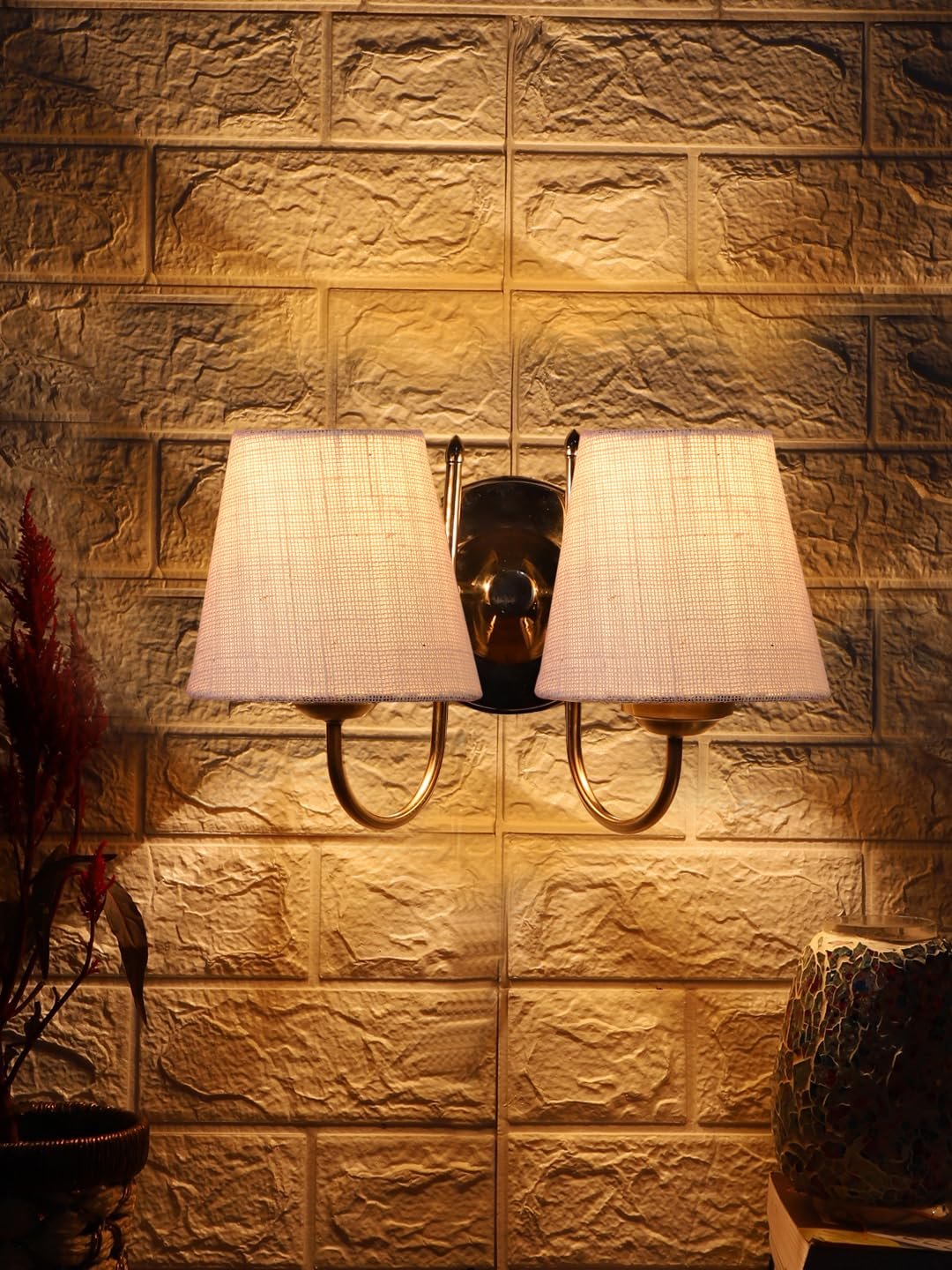 Multicolor Wall Lamp | Elegant Steel & Fabric Design | Stylish Ambient Light for Home, Office, Living Room, Bedroom, Hallway | Modern Decorative Wall Sconce - Model DTG39